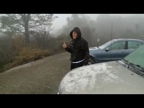 Snow-Seekers Trek To Mount Diablo As Winter Weather Dusts Bay Area - YouTube