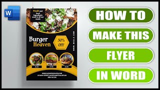 Create a PROFESSIONAL FLYER in Word | Restaurant poster