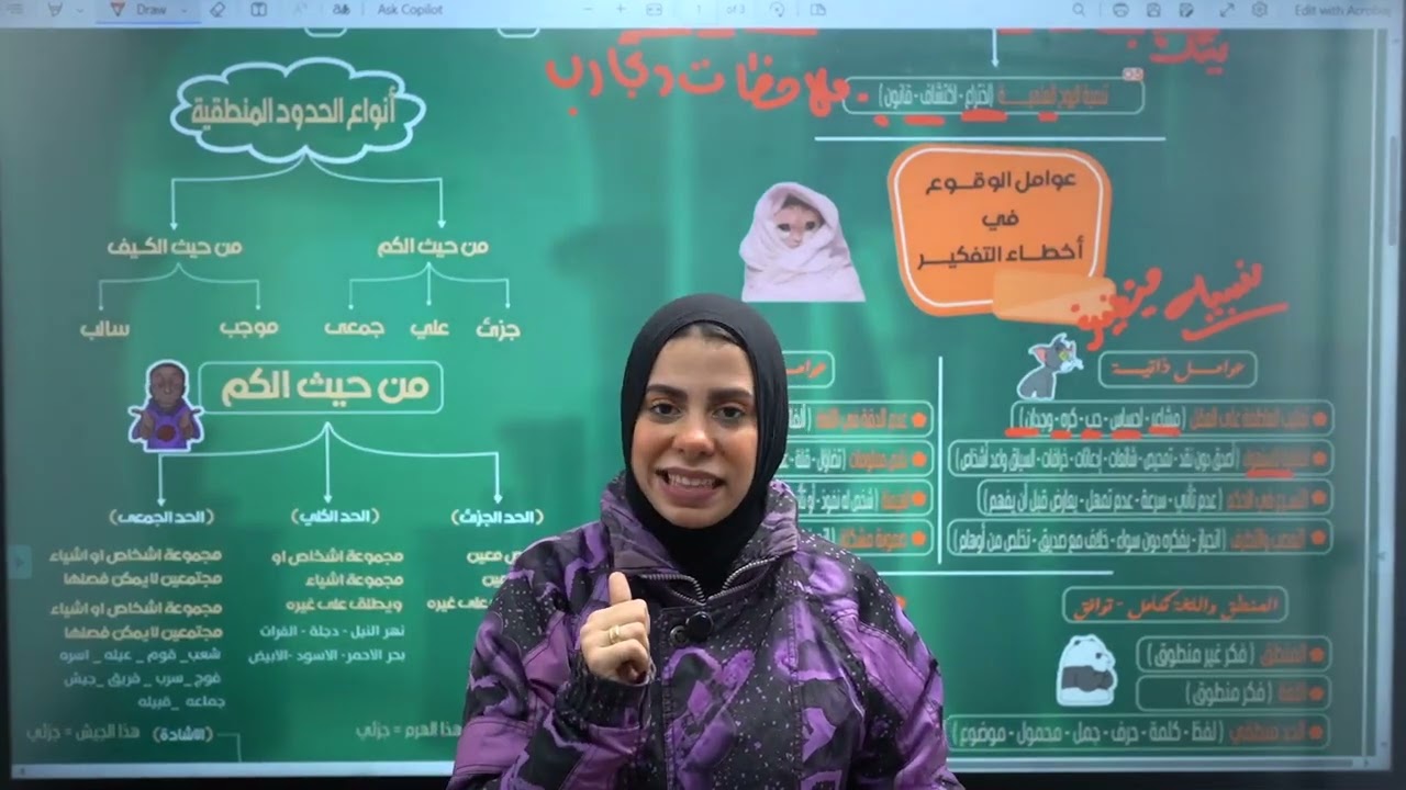 المراجعه النهائيه على نص منهج المنطق للصف الأول الثانوي