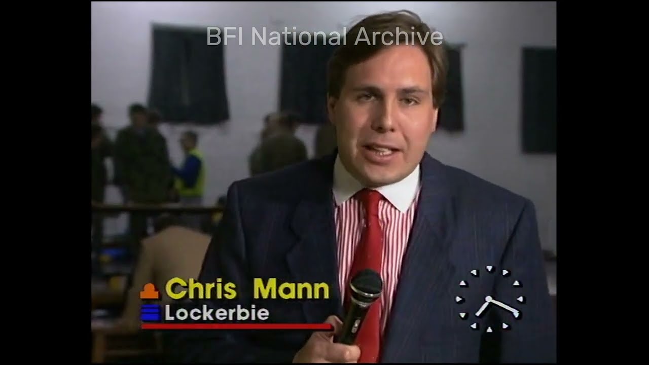 Chris Mann reports live from Lockerbie after the bombing of Pan Am flight 103, on 22 Dec 1988