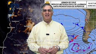 One-minute weather forecast for the Valparaíso and Santiago regions, October 15, 2025