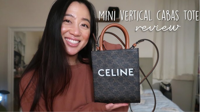 Celine Mini Vertical Cabas Tote, Triomphe Canvas