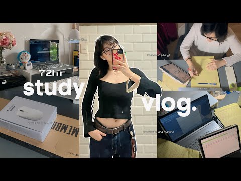 72 HOURS study vlog 💻studying for exams, productive days, locking in + new keyboard & mouse set 