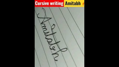 cursive writing Amitabh नाम अमिताभ का#shorts #ytshort