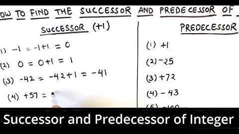 Successor and Predecessor of an Integer / How to find successor and predecessor of a number