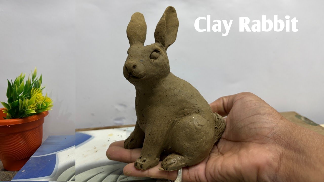 Clay Rabbit Making easy process //Mitti ka khargosh banana easy // Clay ...