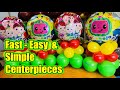 How to Make a Fast Easy and Simple Cocomelon Balloon Centerpiece In 10 Minutes DIY Party Decor Ideas