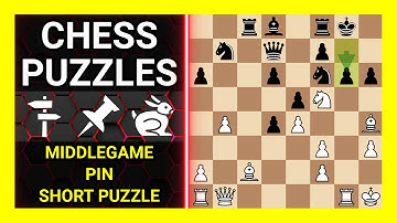 Chess Puzzles to Practice. Themes: Middlegame, Pin, Short puzzle. Learn Chess