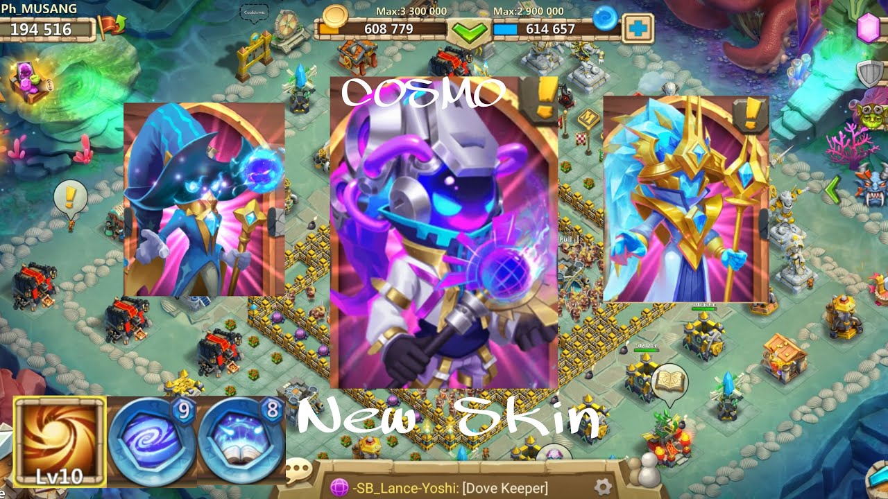 Cosmo Best Build & New Skin || Castle Clash