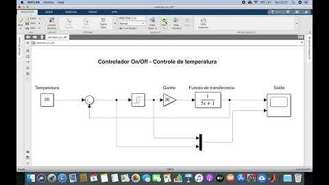 Controle Liga-Desliga (On/Off controller) com histerese no Simulink - controle de temperatura