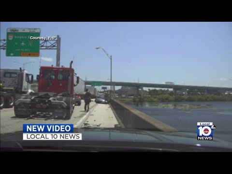 Police: Video shows driver of a stolen car in Miami-Dade jumping from expressway ramp
