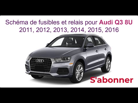 Schéma de fusibles et relais pour Audi Q3 8U 2011, 2012, 2013, 2014, 2015, 2016