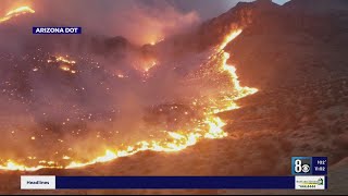 Wildfire closes both directions of I-15 in northwest Arizona
