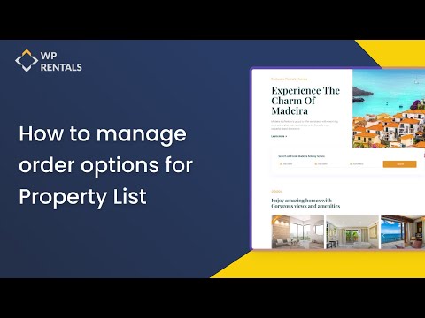 How to manage order options for Property List in the WP Rentals theme