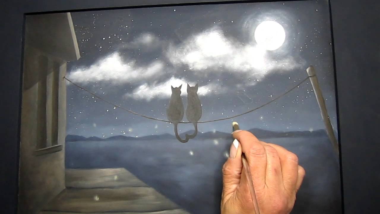 Peinture De Chats Au Clair De Lune Youtube