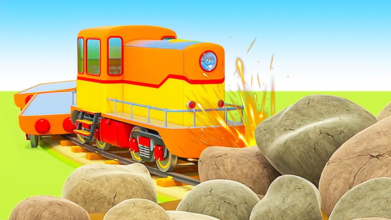 The Train  Railway Crash The Trains cartoons for kids Helper cars Emergency vehicles for kids