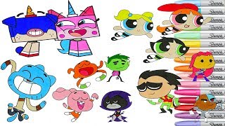 Cartoon Network Coloring Book Pages Teen Titans Go Powerpuff Girls Unikitty Gumball Darwin TTG screenshot 4