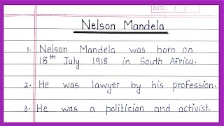 Nelson mandela 10 lines in english | 10 lines on Nelson Mandela in english | essay on Nelson Mandela