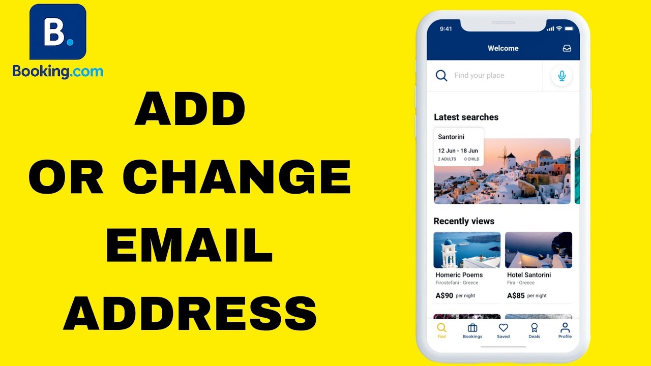 How To Add Or Change Email Address On Booking.com App - YouTube