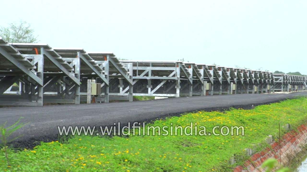 India goes solar: Solar Power Plant atop a canal in Gujarat: Kadi Taluka was built in 2012