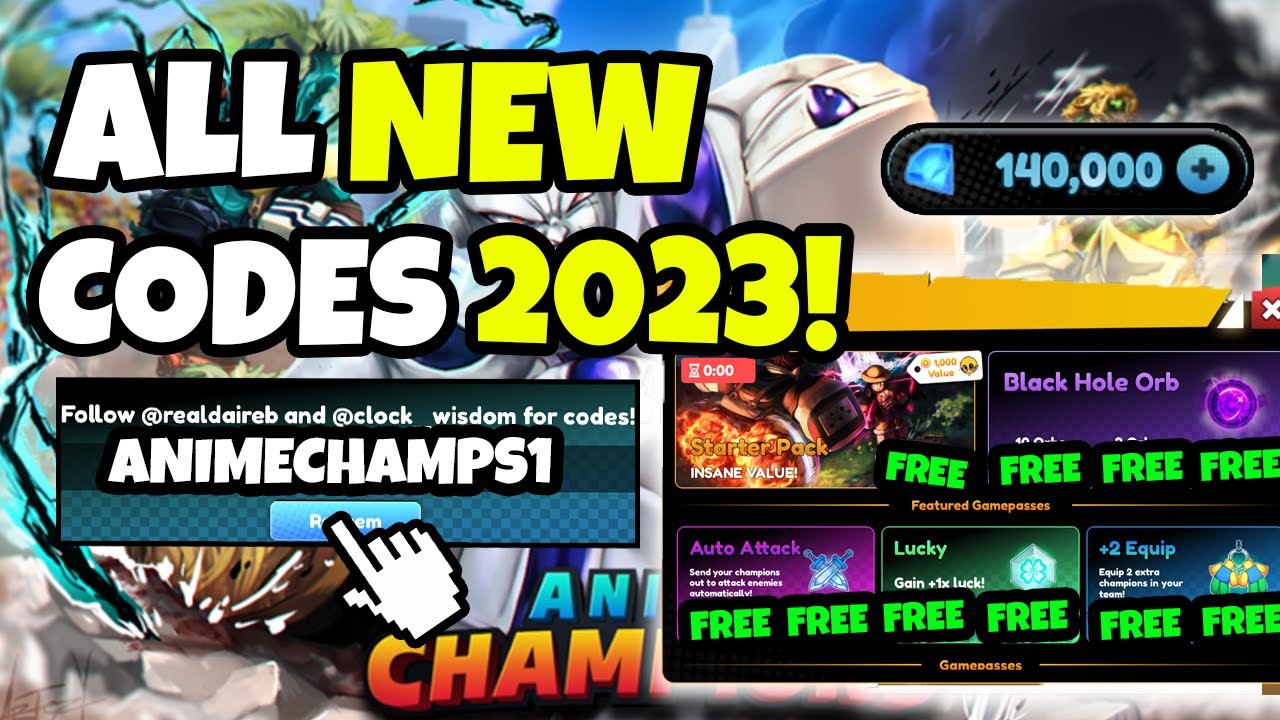 *NEW* ALL WORKING CODES FOR ANIME CHAMPIONS SIMULATOR 2023! ROBLOX ...