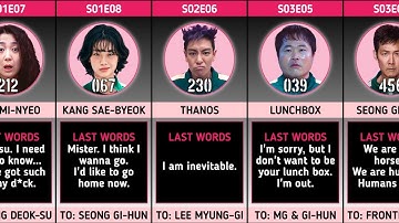 Last Words Before Death of Every Squid Game Character (Season 1 to 3) | Squid Game Comparison 2025