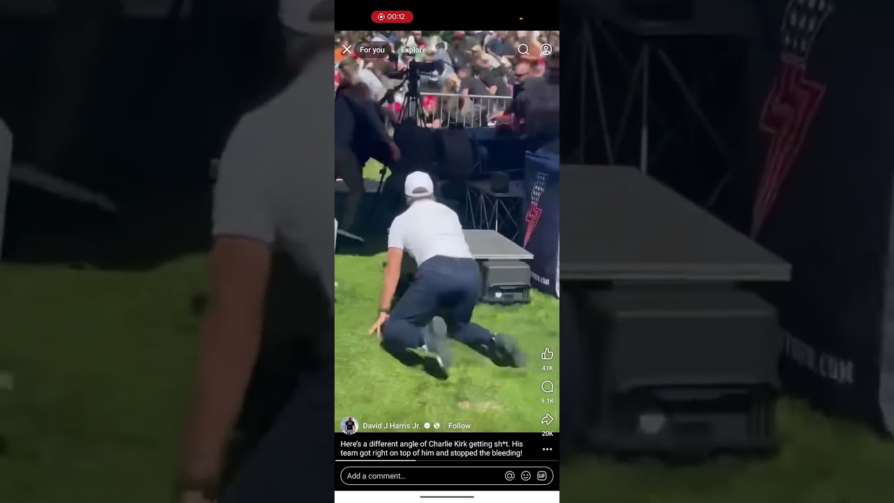 Charlie Kirk SHOOTING 4k UP CLOSE ANGLE Pray For S Family 