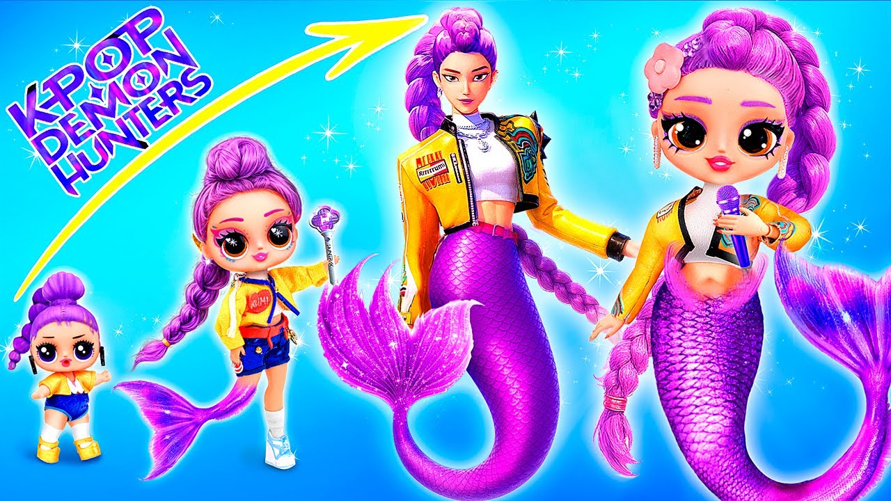 ¡K-pop Demon Hunters Sirenas Creciendo! Manualidades para Muñecas LOL OMG
