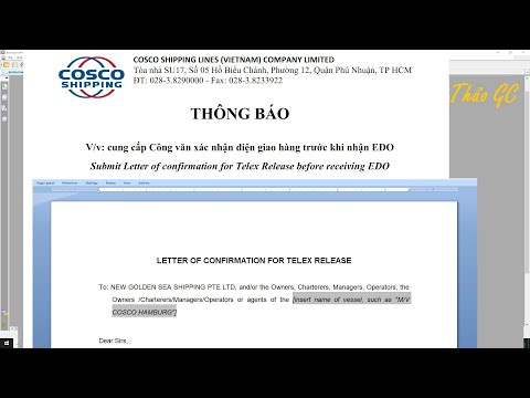 Video MẪU LOI XÁC NHẬN ĐIỆN GIAO HÀNG TRƯỚC KHI NHẬN EDO... - youtube