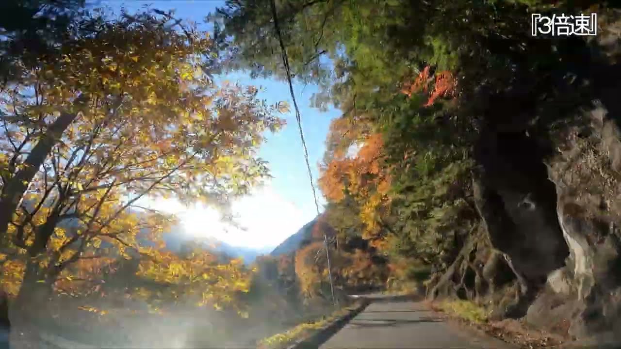 経路（中房線）：宮城交差点（長野県安曇野市穂高有明）⇒中房温泉(20221102撮影)