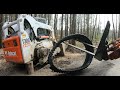 New skidsteer tracks and stump bucket