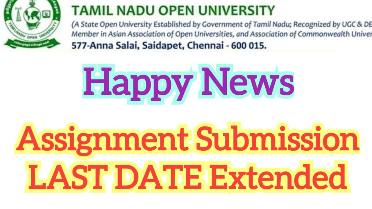 Tamilnadu open university assignment latest news updates 