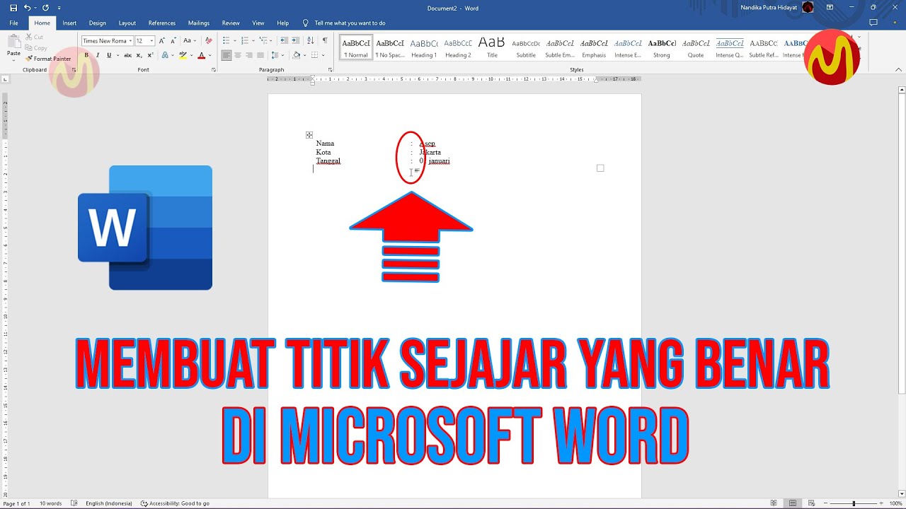 Cara Membuat Titik Dua Rapi dan Sejajar di Microsoft Word - YouTube