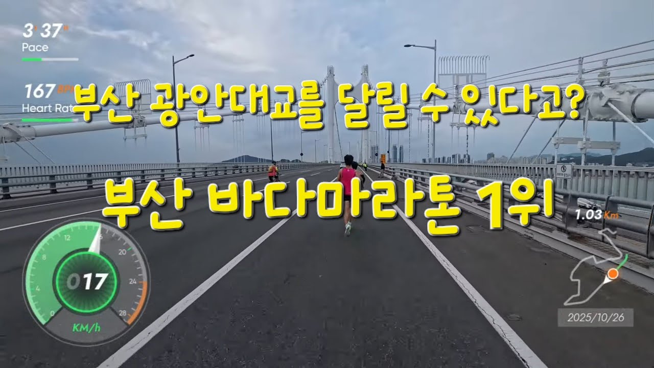 바다마라톤 10km(33:43) 1위 1인칭 시점_20251026