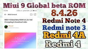 Miui 9 global beta rom 8.4.26 update full Changelog