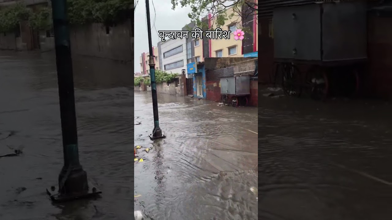 वृंदावन की बारिश || Vrindavan flood video 