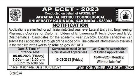 AP ECET-2023- NOTIFICATION RELEASED