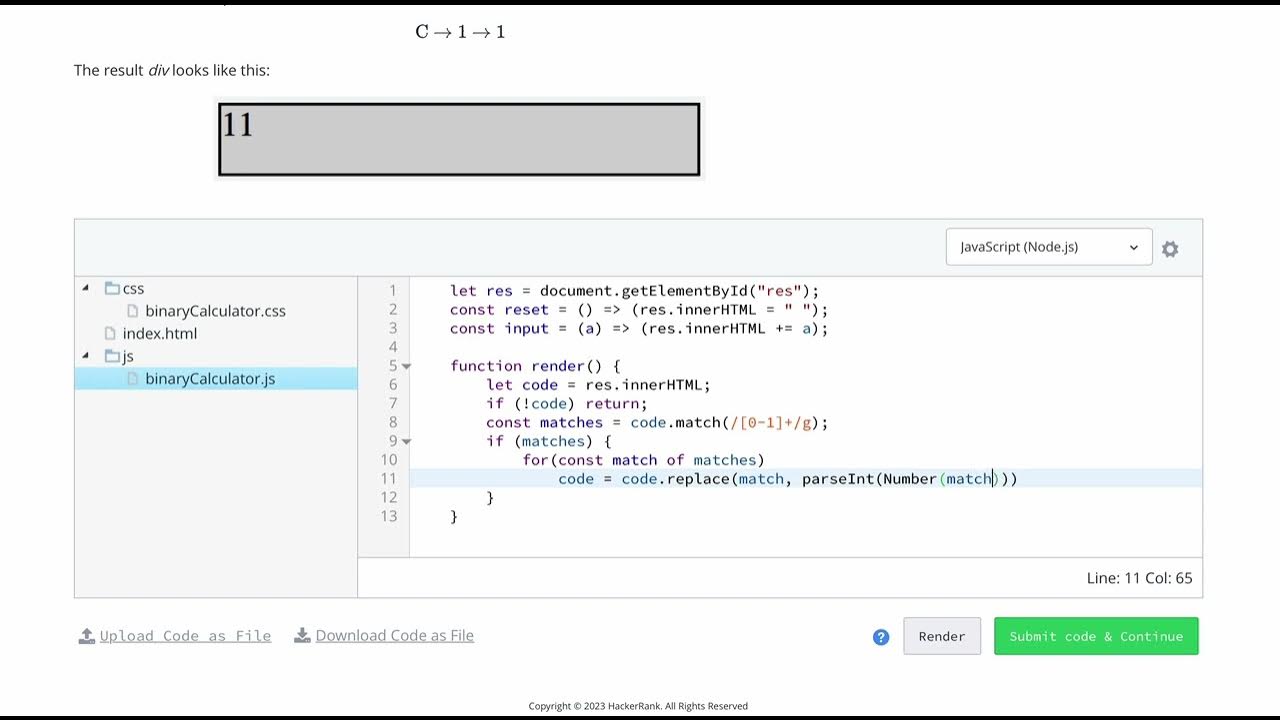 Hackerrank 10 days of javascript day 9 binary calculator part 3 of