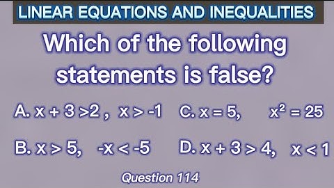 114 | Which of the following statements is false?