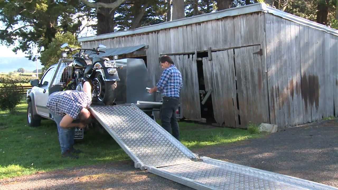 motorcycle loading ramp - youtube