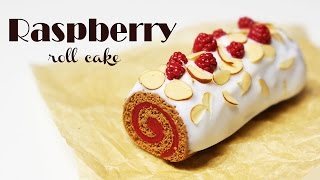 polymer clay Raspberry Roll Cake TUTORIAL | Gemr | polymer clay food