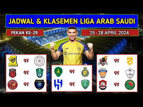 Jadwal Liga Arab Saudi Pekan 29 ~ AL KHALEEJ vs AL NASSR ~ AL HILAL vs AL FATEH ~ Klasemen SPL 2024