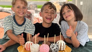 Siblings review caramel apples!