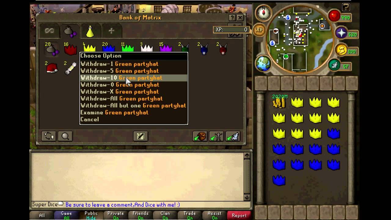 bank video I Matrix RSPS I Dicing account I Super dice