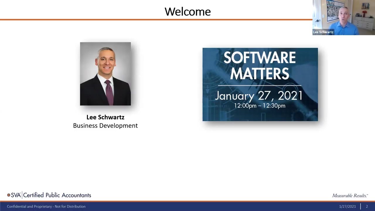 SVA Webinar: Software Matters: Make 2021 The Year You Streamline Your Accounting Software