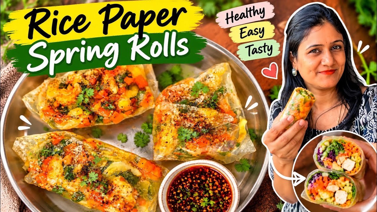 Healthy Rice Paper Spring Rolls | Crunchy & Fresh! - YouTube