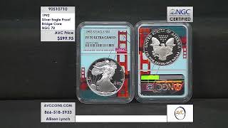 1992 Silver Eagle - Proof - Bridge Core - NGC 70