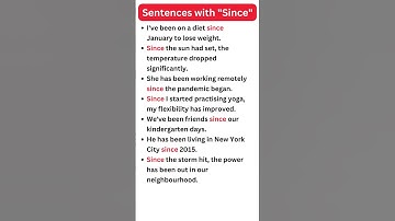Sentences with Since | Use of Since in English Grammar