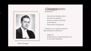 Évolution Québec 1960 à 1980