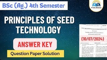 principles of seed technology paper solution 2024